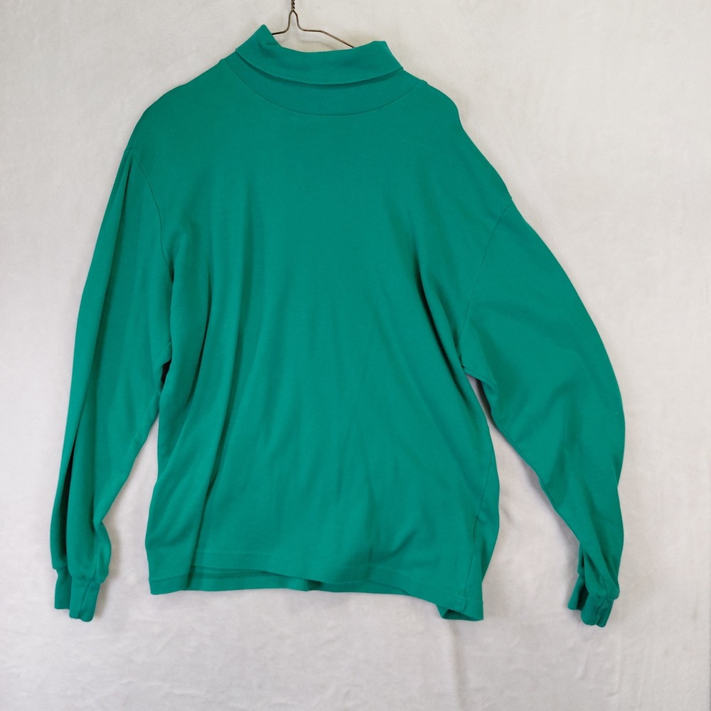 Signatures by Northern Isles Womens XL Emerald Green Mock Neck Long Sleeve Top